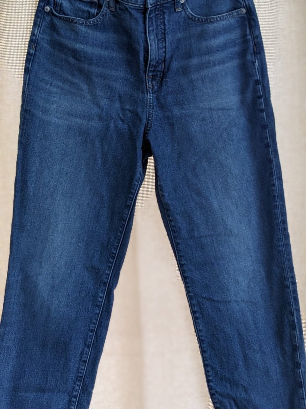 J Crew Classic Straight Medium Wash High Rise 5 Pocket Blue Jeans, Size 29
